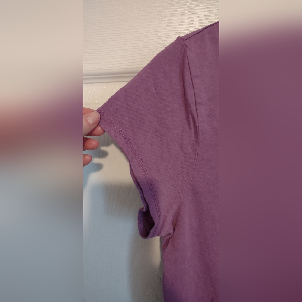 Mossimo Purple V-Neck Women's Tee - Picture 2 of 4